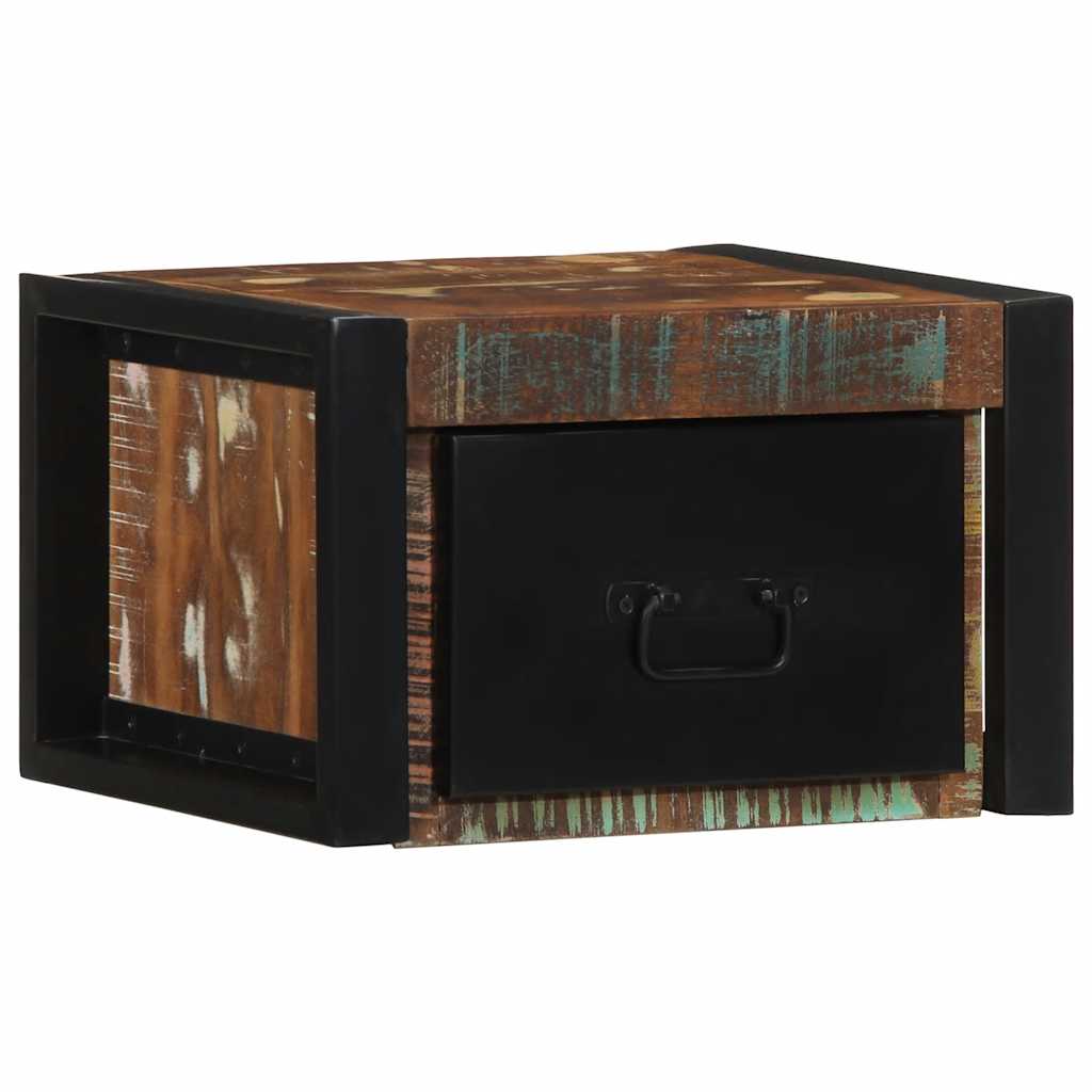 Table de chevet multicolore 40x35x25 cm bois de récupération - XIOS