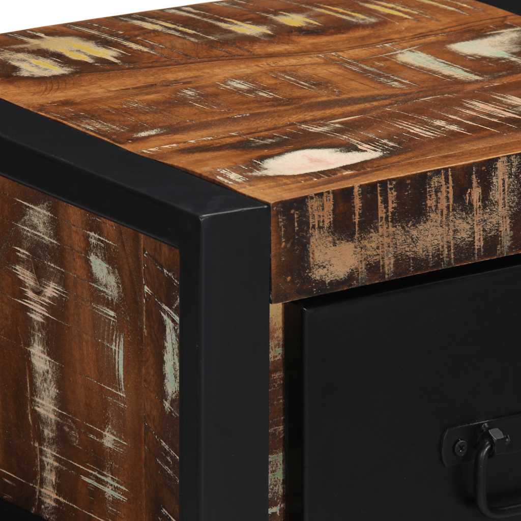 Table de chevet multicolore 40x35x25 cm bois de récupération - XIOS