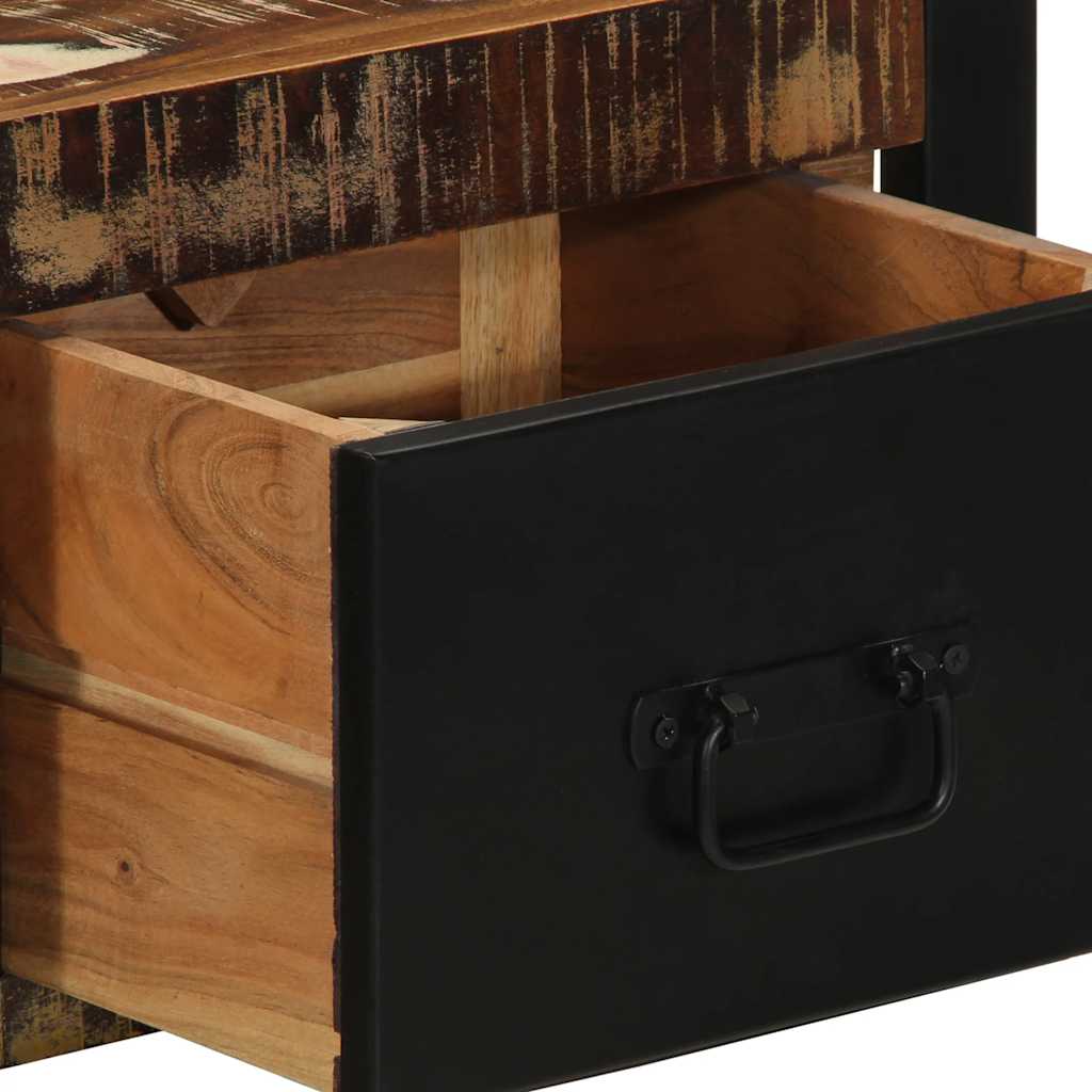 Table de chevet multicolore 40x35x25 cm bois de récupération - XIOS