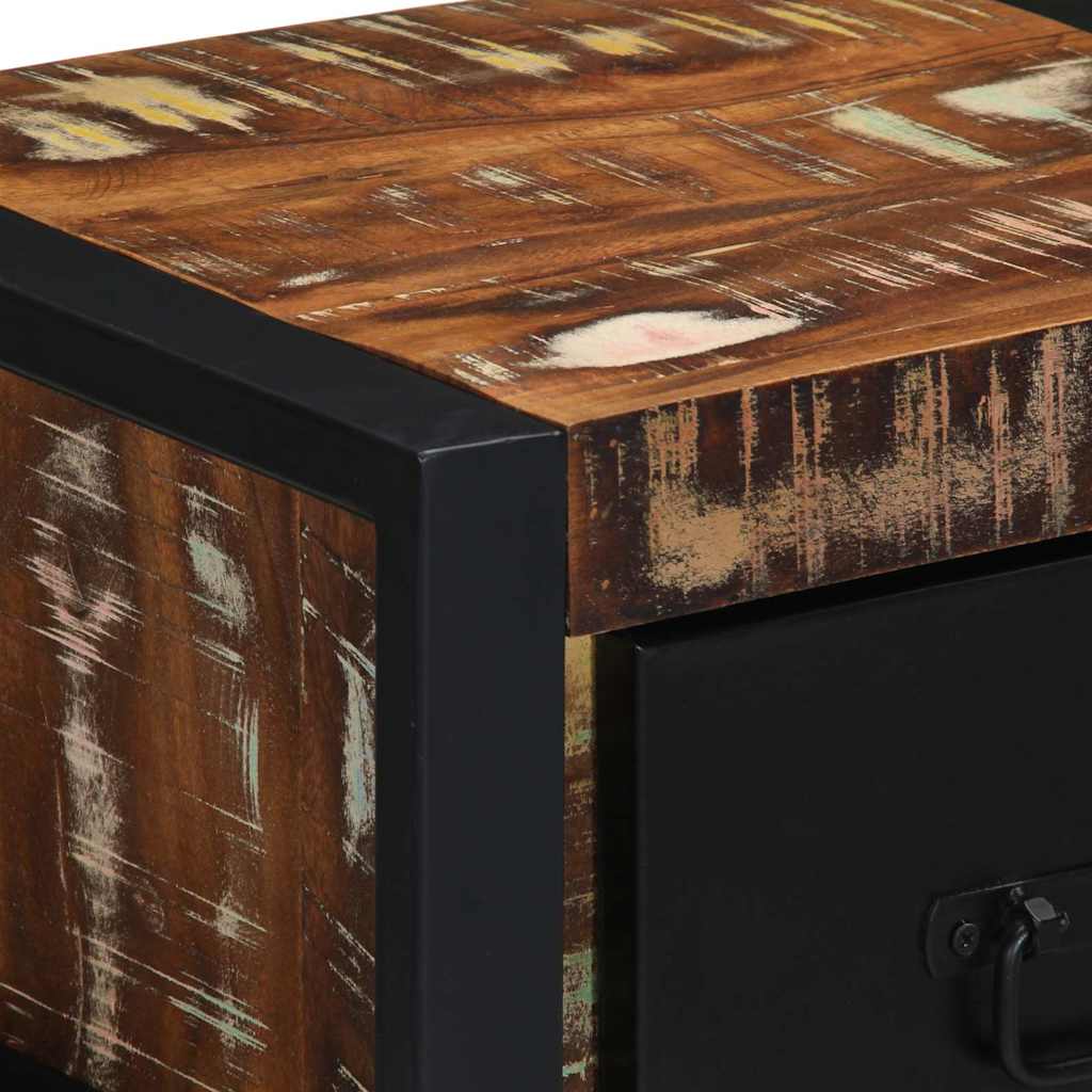 Tables de chevet 2 pcs multicolore 40x35x25cm bois récupération - XIOS