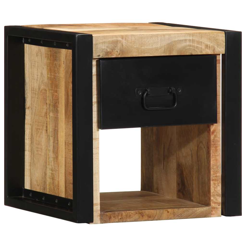 Table de chevet 40x35x40 cm bois brut massif de manguier - XIOS