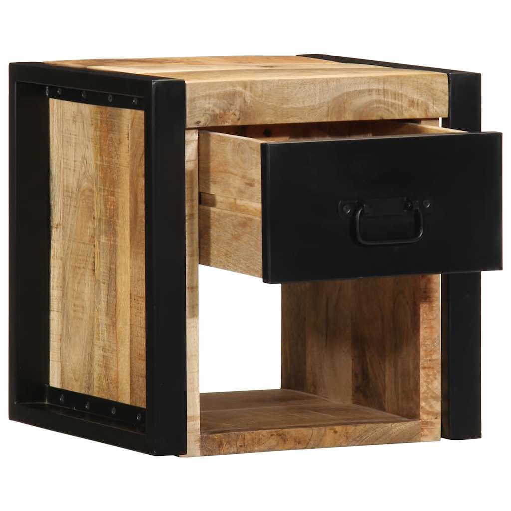 Table de chevet 40x35x40 cm bois brut massif de manguier - XIOS