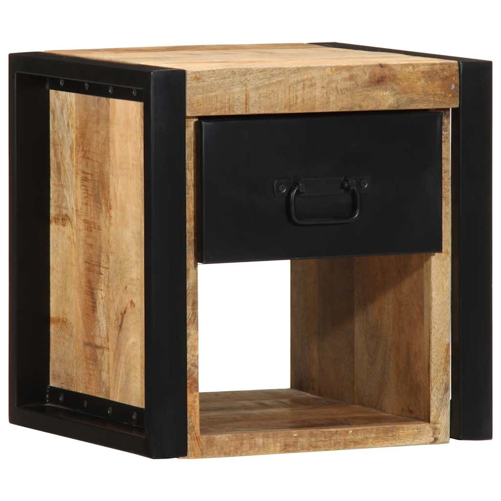 Table de chevet 40x35x40 cm bois brut massif de manguier - XIOS