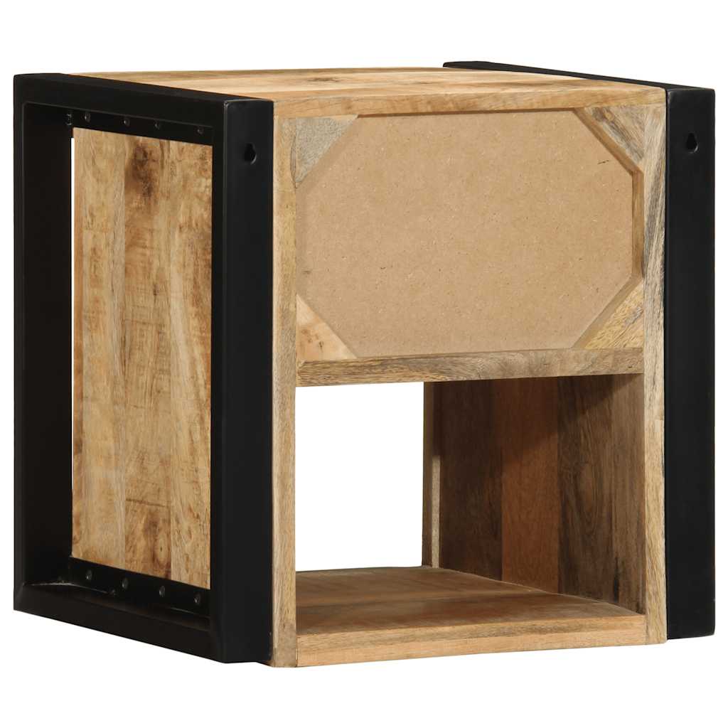 Table de chevet 40x35x40 cm bois brut massif de manguier - XIOS