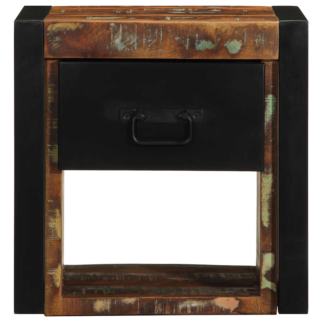 Table de chevet multicolore 40x35x40 cm bois de récupération - XIOS