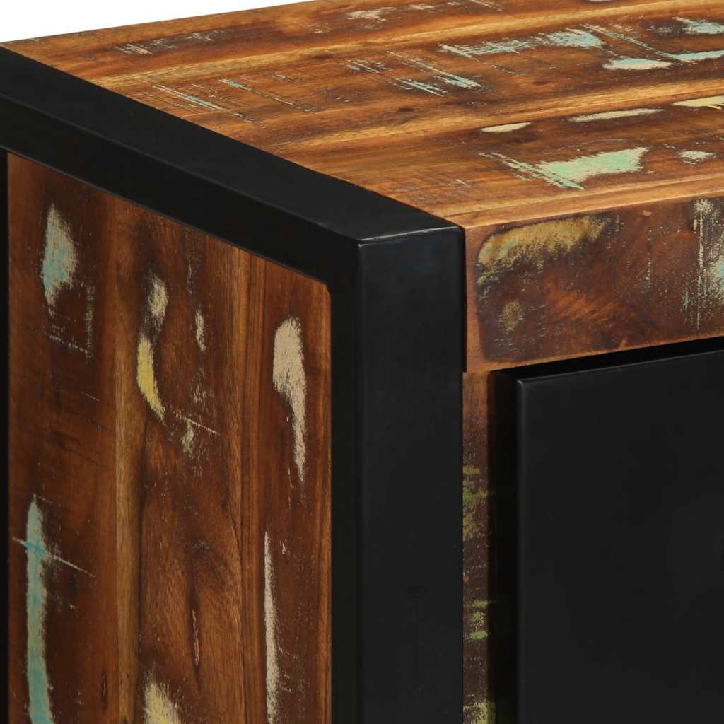 Tables de chevet 2 pcs multicolore 40x35x40cm bois récupération - XIOS