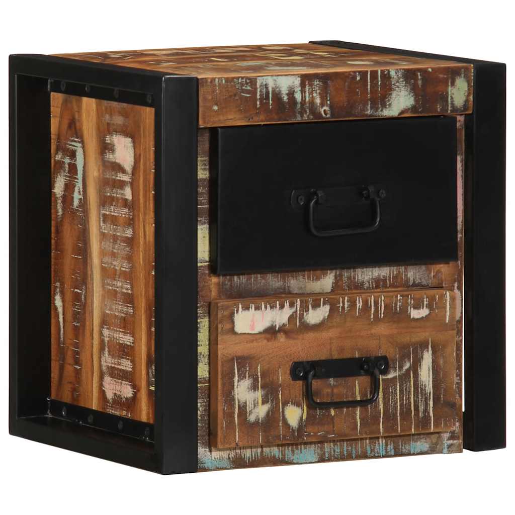 Table de chevet multicolore 40x35x40 cm bois de récupération - XIOS