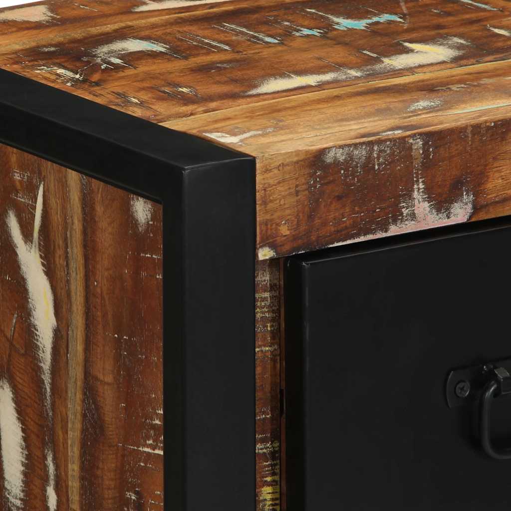 Table de chevet multicolore 40x35x40 cm bois de récupération - XIOS