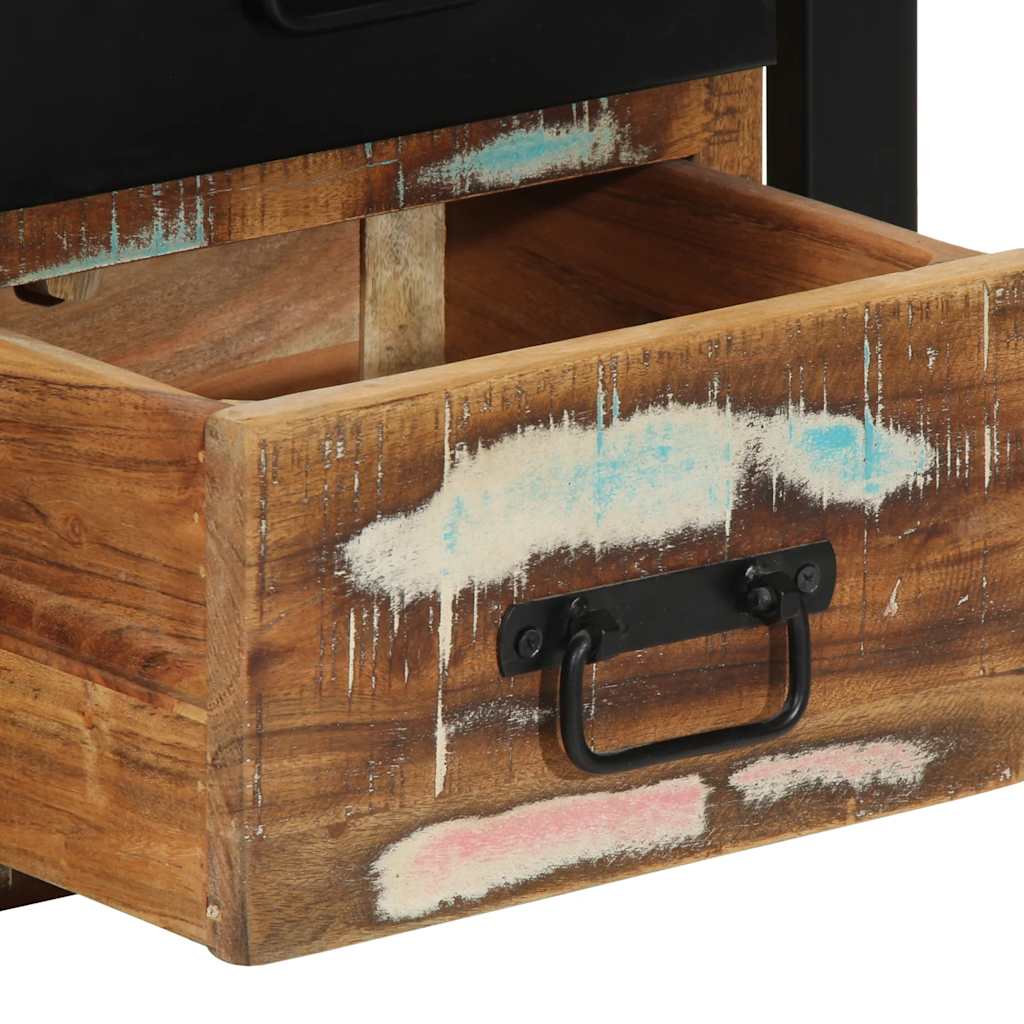 Table de chevet multicolore 40x35x40 cm bois de récupération - XIOS