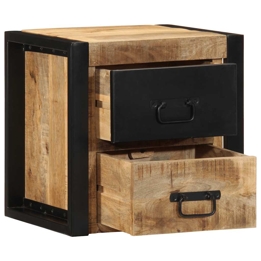 Tables de chevet 2 pcs 40x35x40 cm bois de manguier massif brut - XIOS