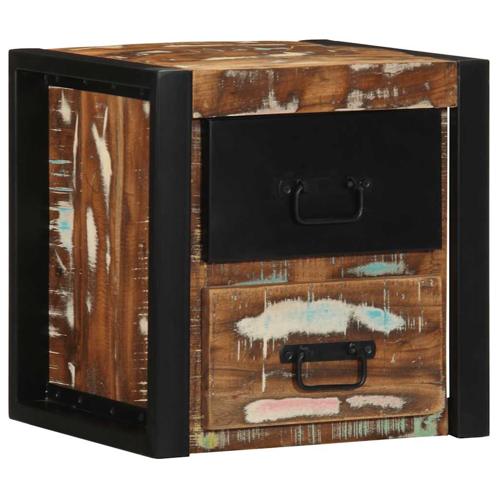 Tables de chevet 2 pcs multicolore 40x35x40cm bois récupération - XIOS