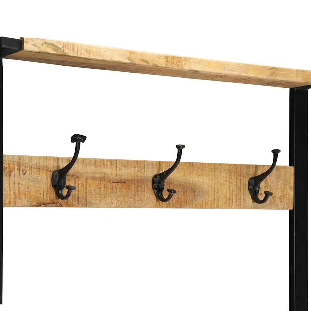 Porte-vêtements 80x40x190 cm bois de manguier massif brut - XIOS