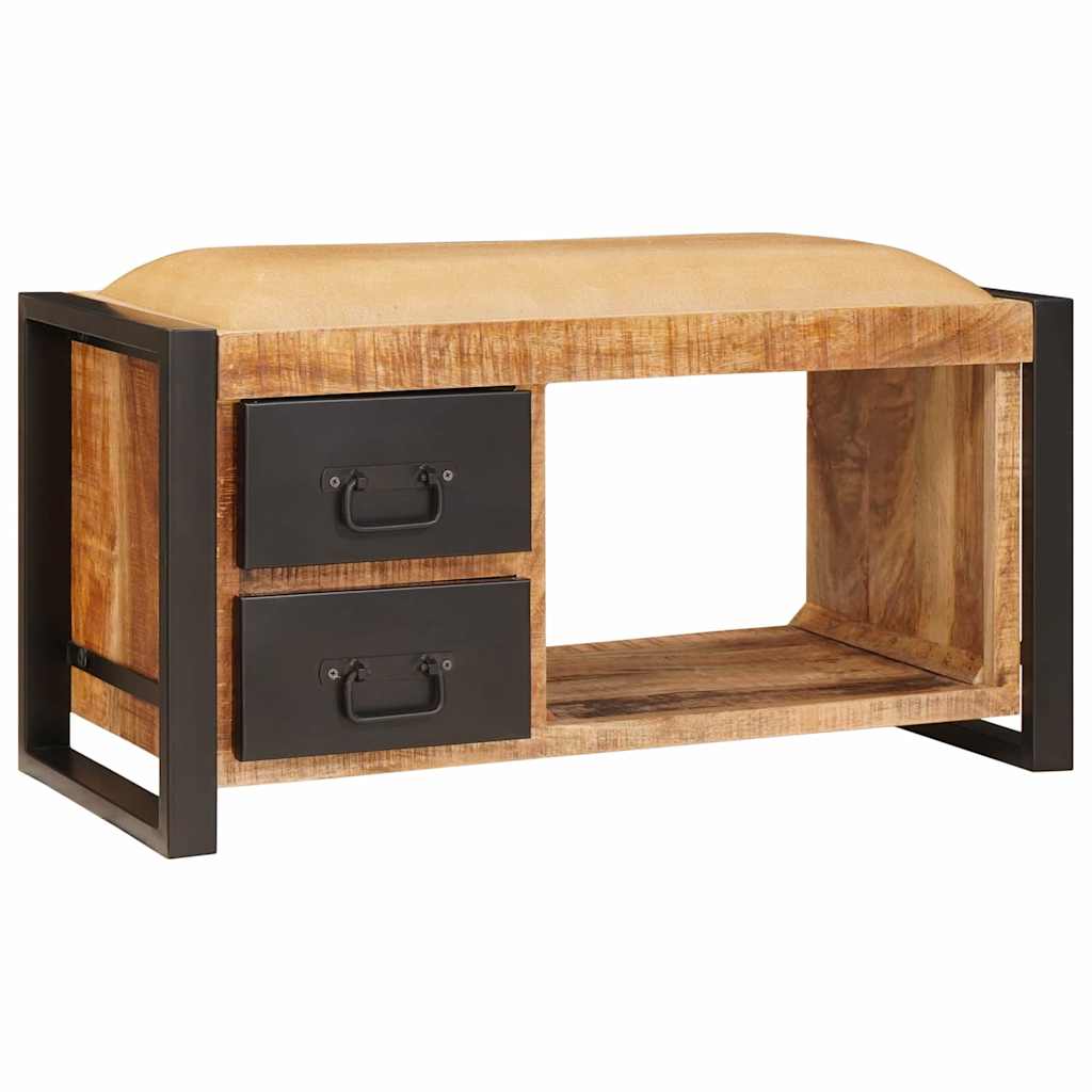 Banc de Rangement avec tiroir Marron Bois de manguier massif - XIOS