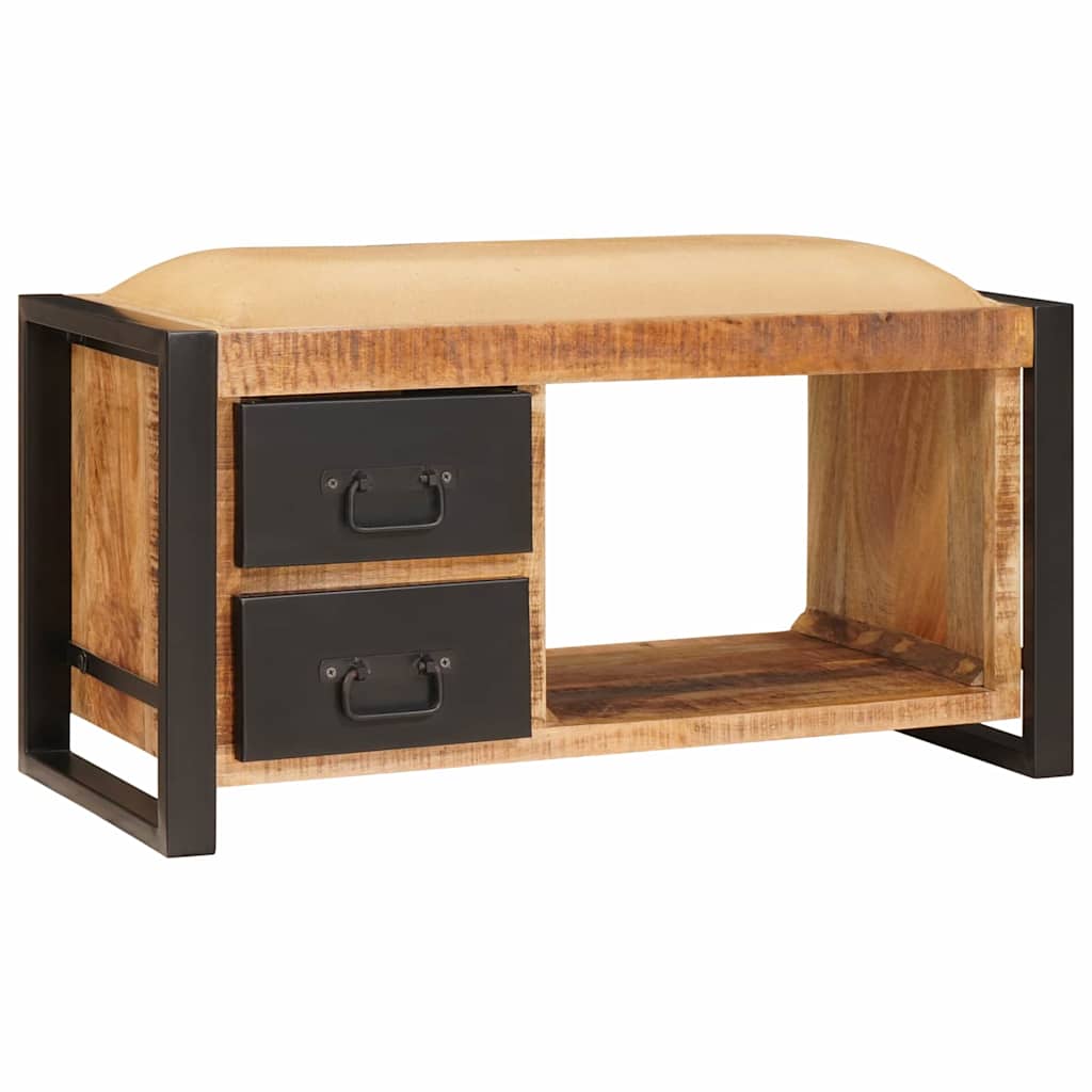 Banc de Rangement avec tiroir Marron Bois de manguier massif - XIOS