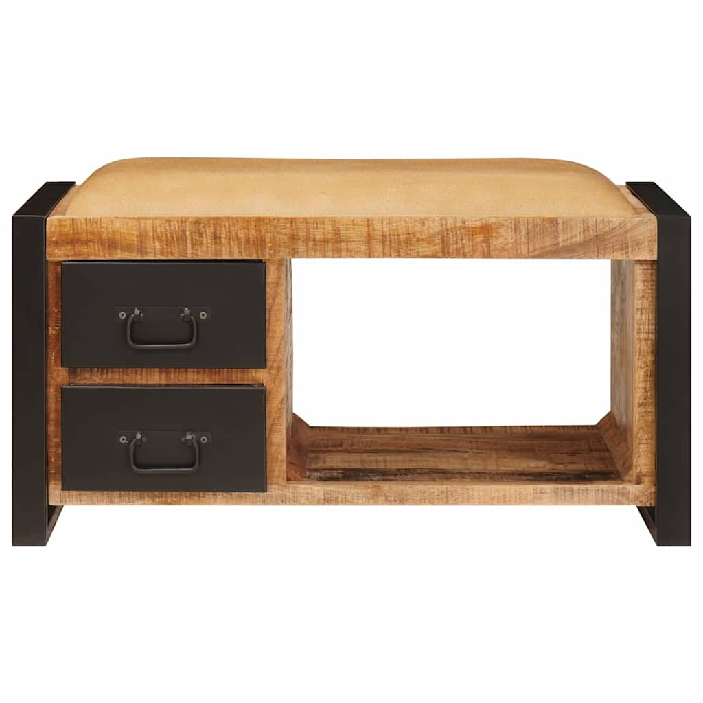 Banc de Rangement avec tiroir Marron Bois de manguier massif - XIOS