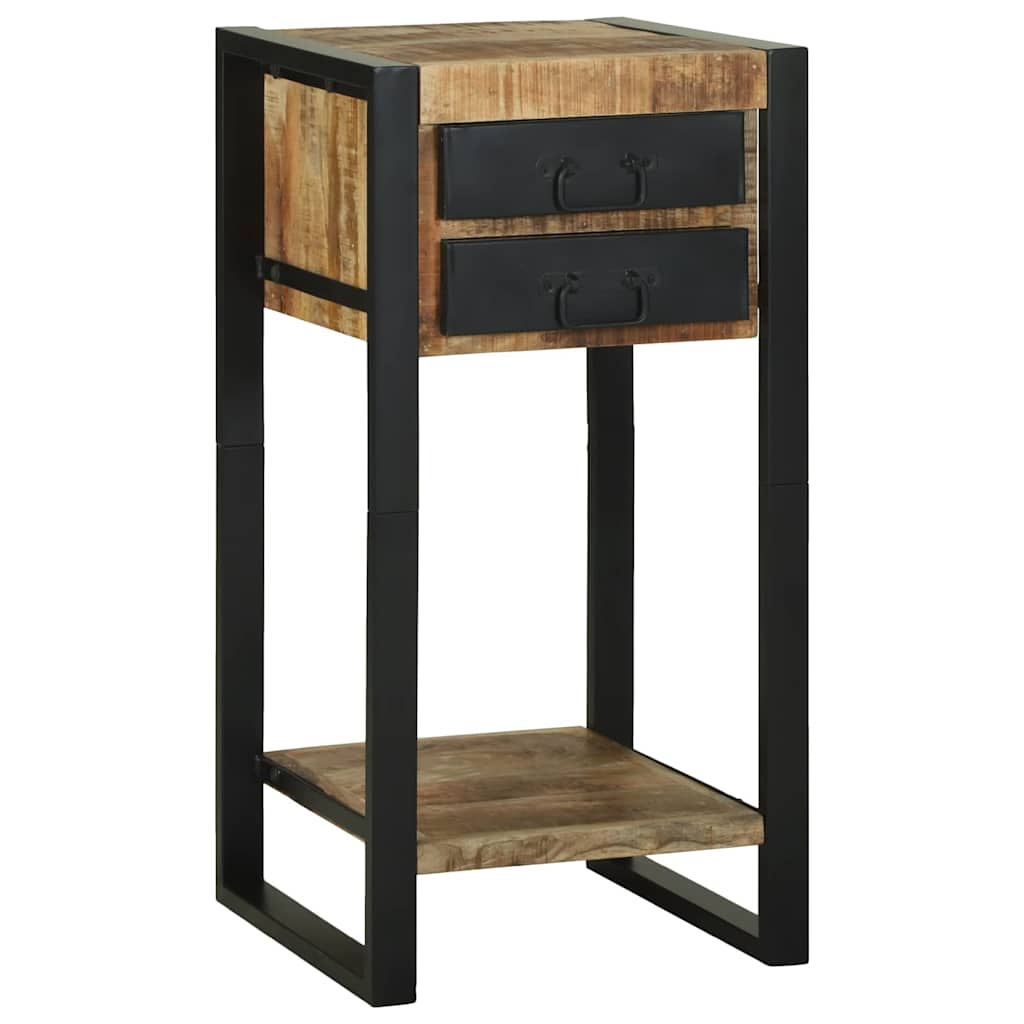 Table d'appoint avec tiroir Marron Bois de manguier brut massif - XIOS