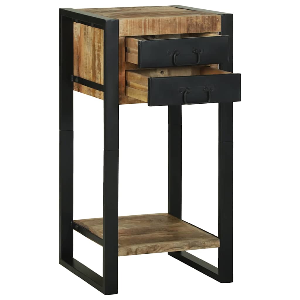 Table d'appoint avec tiroir Marron Bois de manguier brut massif - XIOS