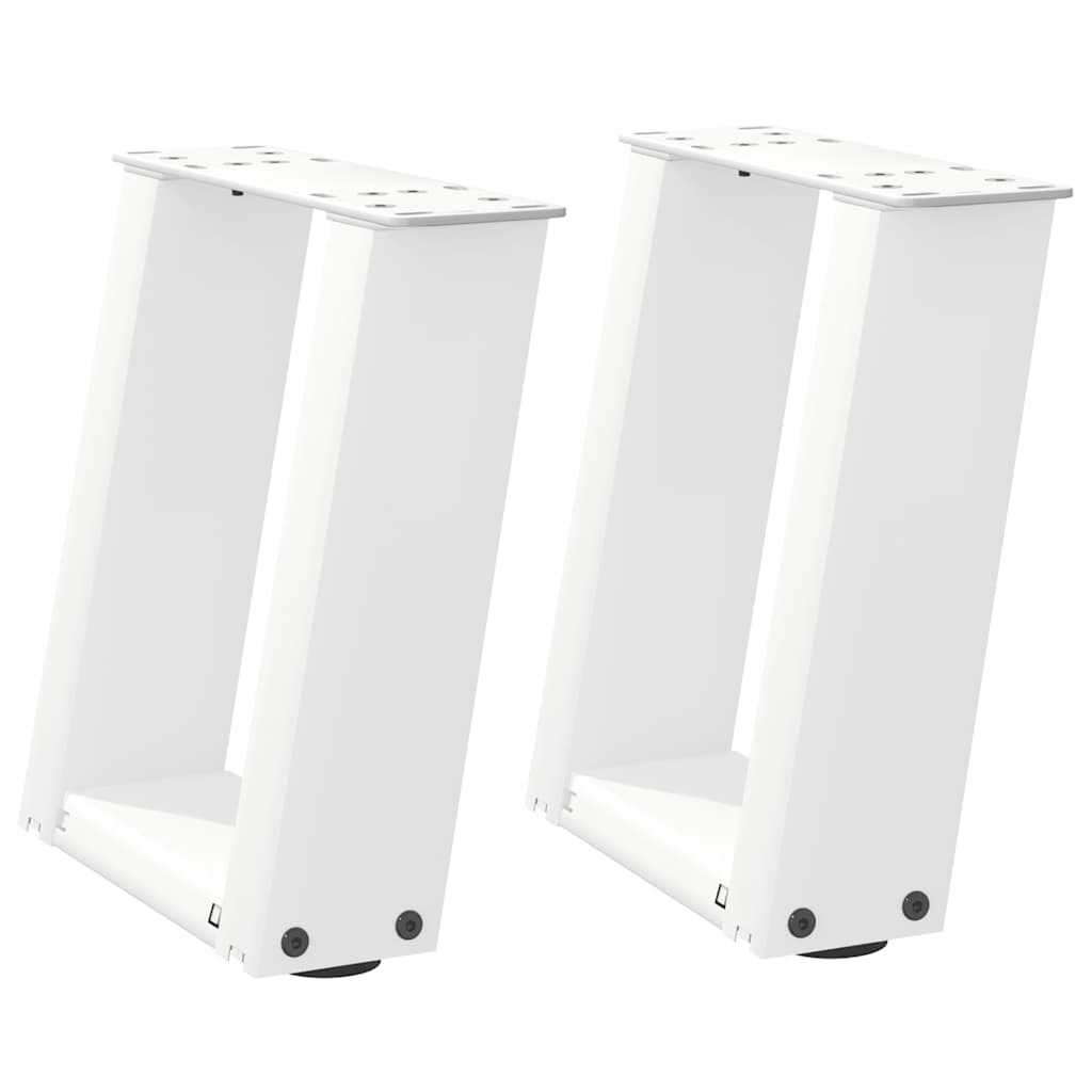 Pieds de table basse en U 2 pièces Blanc 30 x (30-31) cm Acier - XIOS