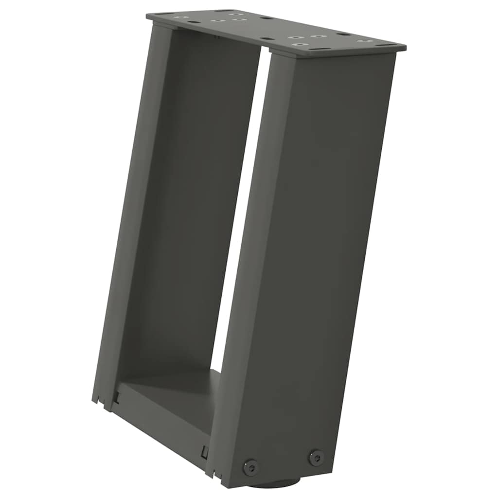 Pieds de table basse en U 2 pièces Anthracite 30 x (30-31) cm Acier - XIOS