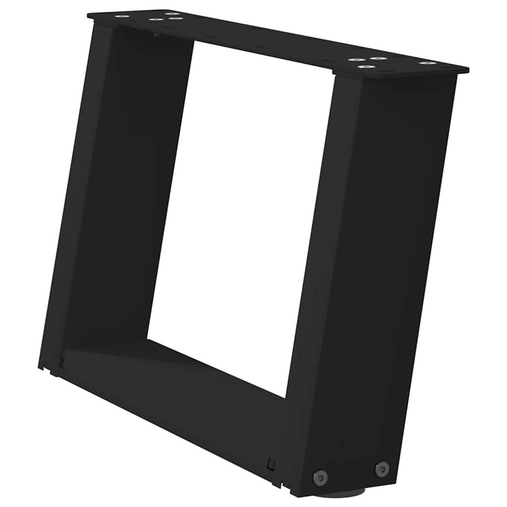 Pieds de table basse en U, 2 pièces, noir, 40 x (30-31) cm, acier - XIOS
