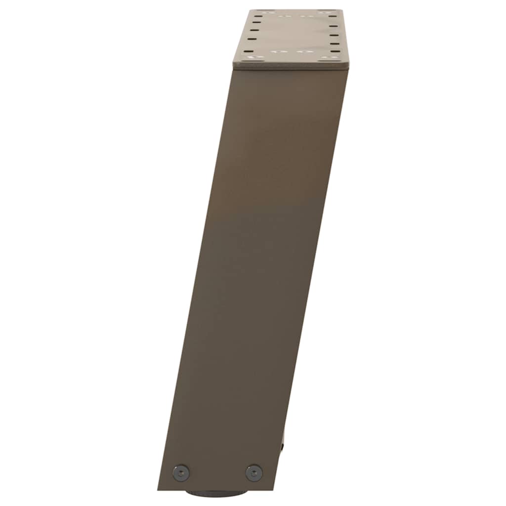 Pieds de table basse en U, 2 pièces, acier naturel, 40 x (30-31) cm - XIOS