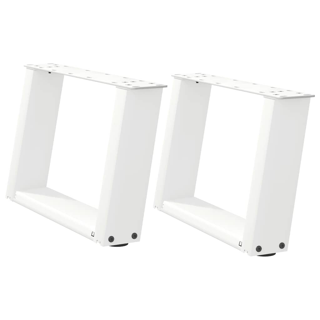 Pieds de table basse en U, 2 pièces, blanc, 50 x (30-31) cm, acier - XIOS