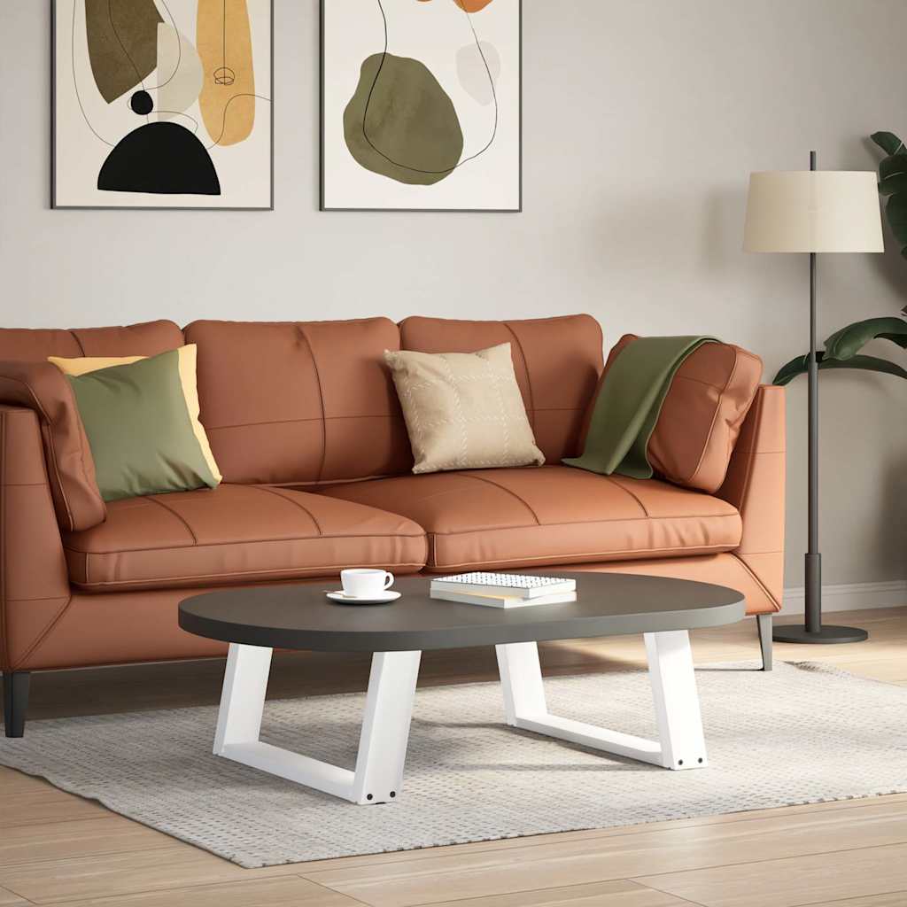 Pieds de table basse en U 2 pièces Blanc 60 x (30-31) cm Acier - XIOS