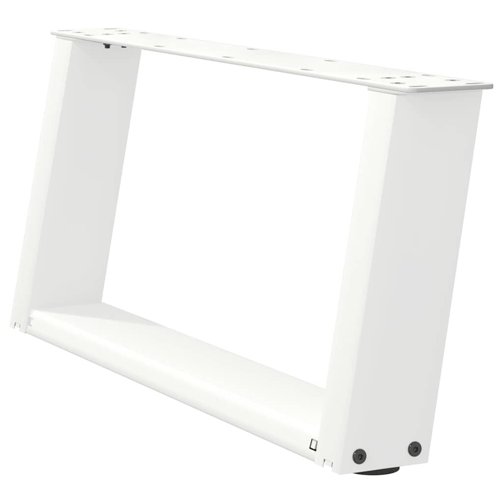 Pieds de table basse en U 2 pièces Blanc 60 x (30-31) cm Acier - XIOS