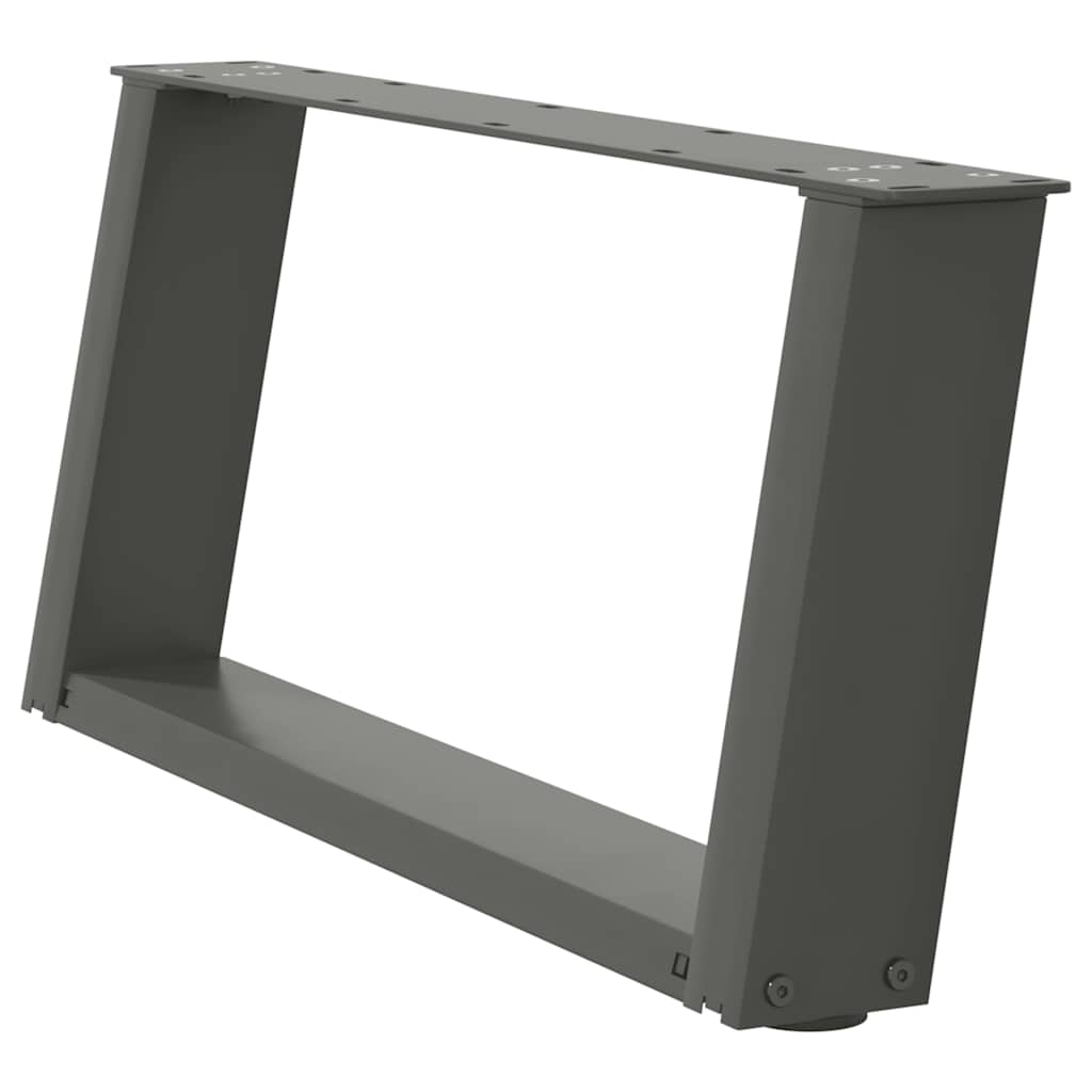 Pieds de table basse en U 2 pièces Anthracite 60 x (30-31) cm Acier - XIOS