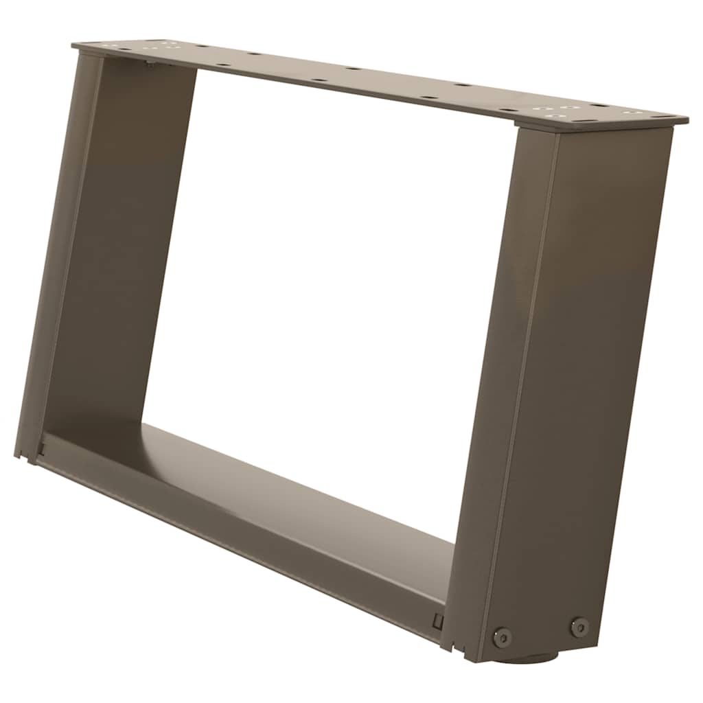 Pieds de table basse en U 2 pièces Acier naturel 60 x (30-31) cm Acier - XIOS