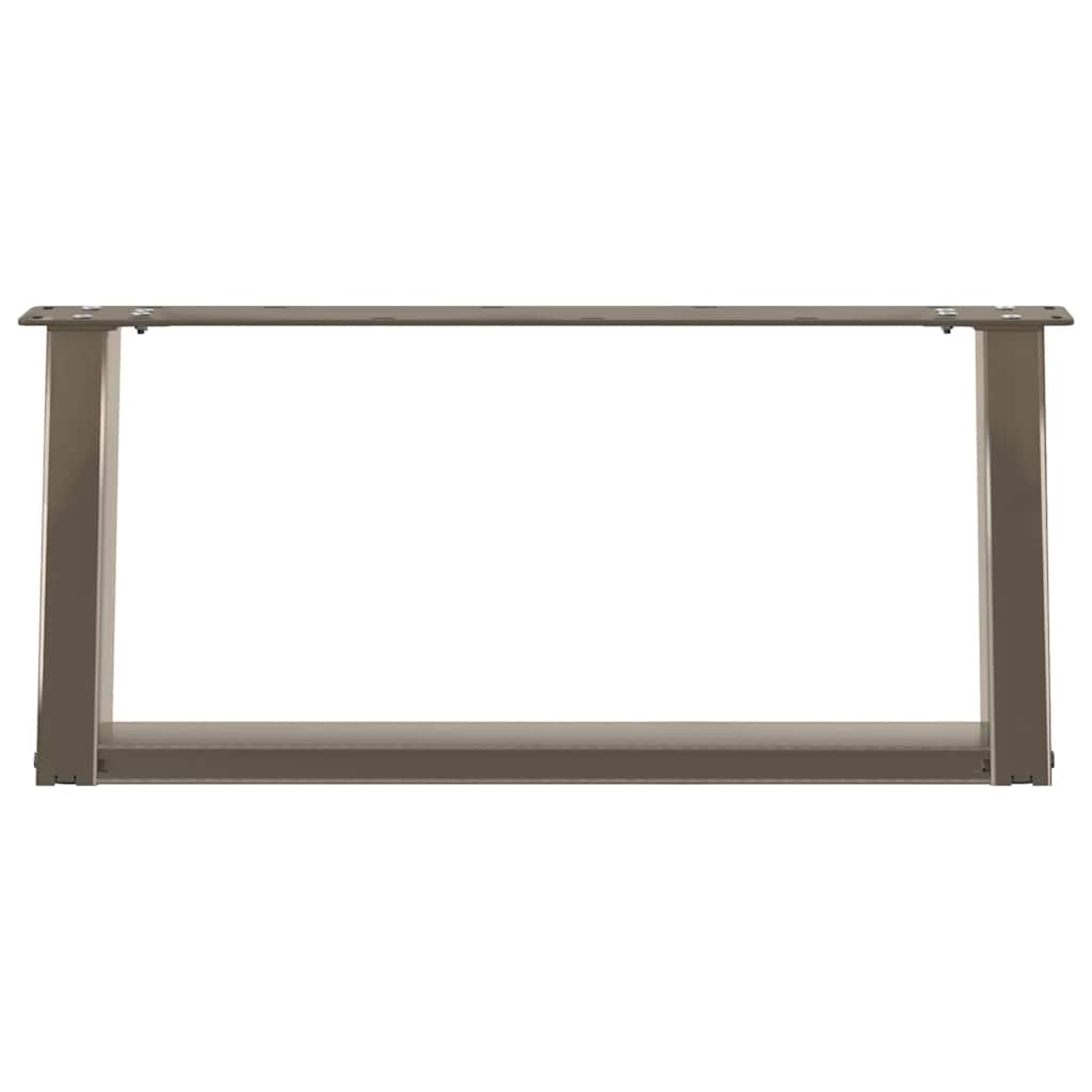 Pieds de table basse en U 2 pièces Acier naturel 60 x (30-31) cm Acier - XIOS