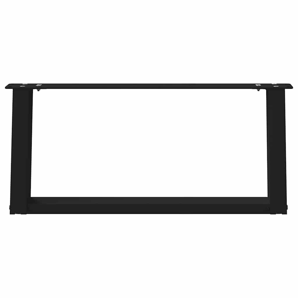 Pieds de table basse en U, 2 pièces, noir, 70 x (30-31) cm, acier - XIOS