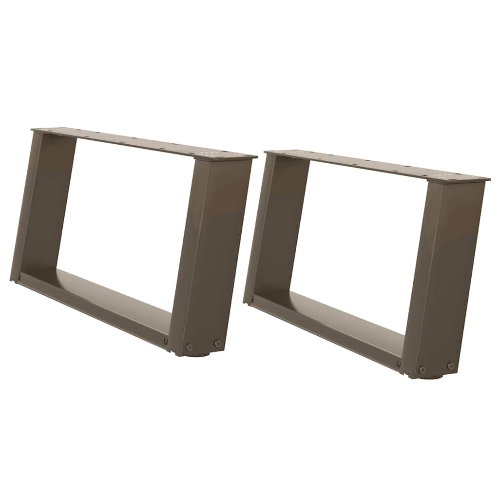 Pieds de table basse en U, 2 pièces, acier naturel, 70 x (30-31) cm - XIOS