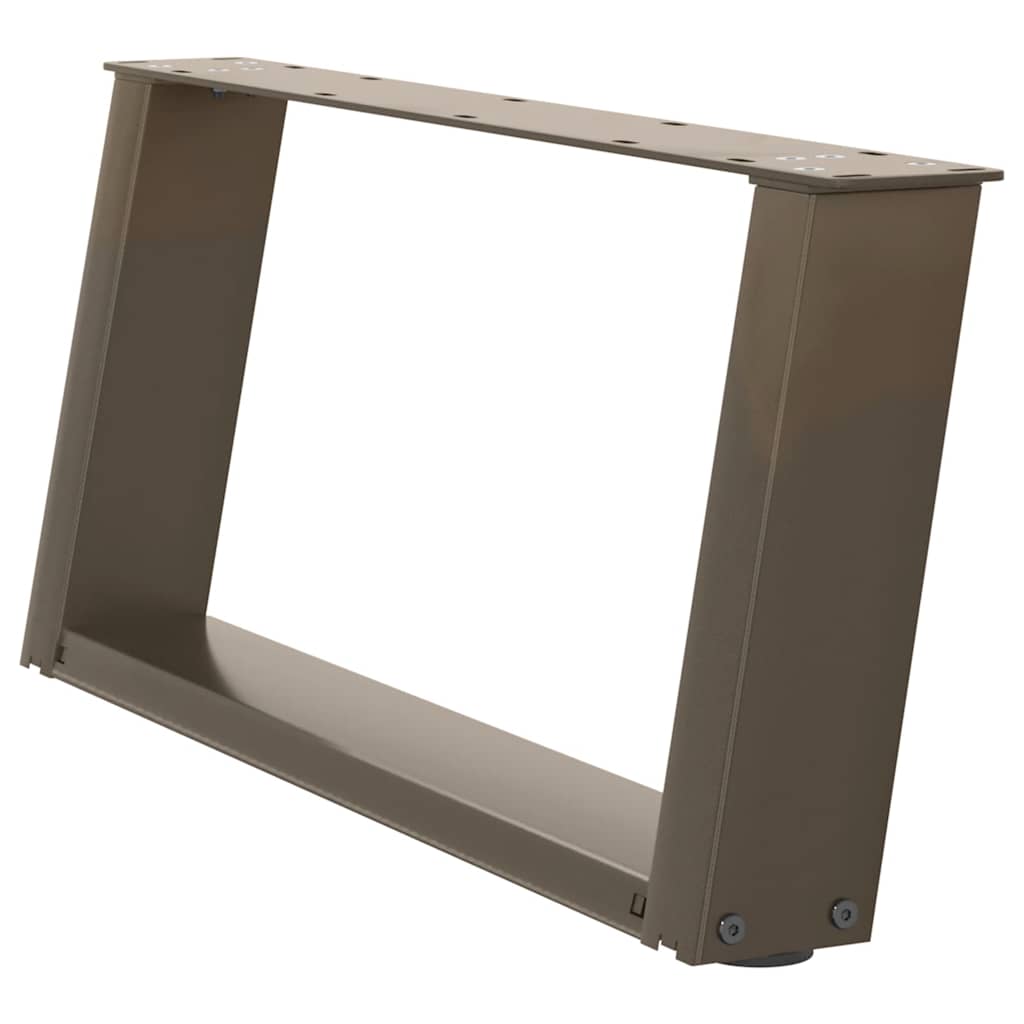 Pieds de table basse en U, 2 pièces, acier naturel, 70 x (30-31) cm - XIOS