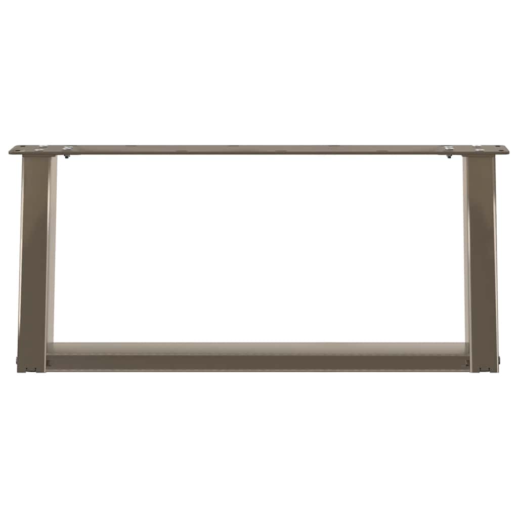 Pieds de table basse en U, 2 pièces, acier naturel, 70 x (30-31) cm - XIOS
