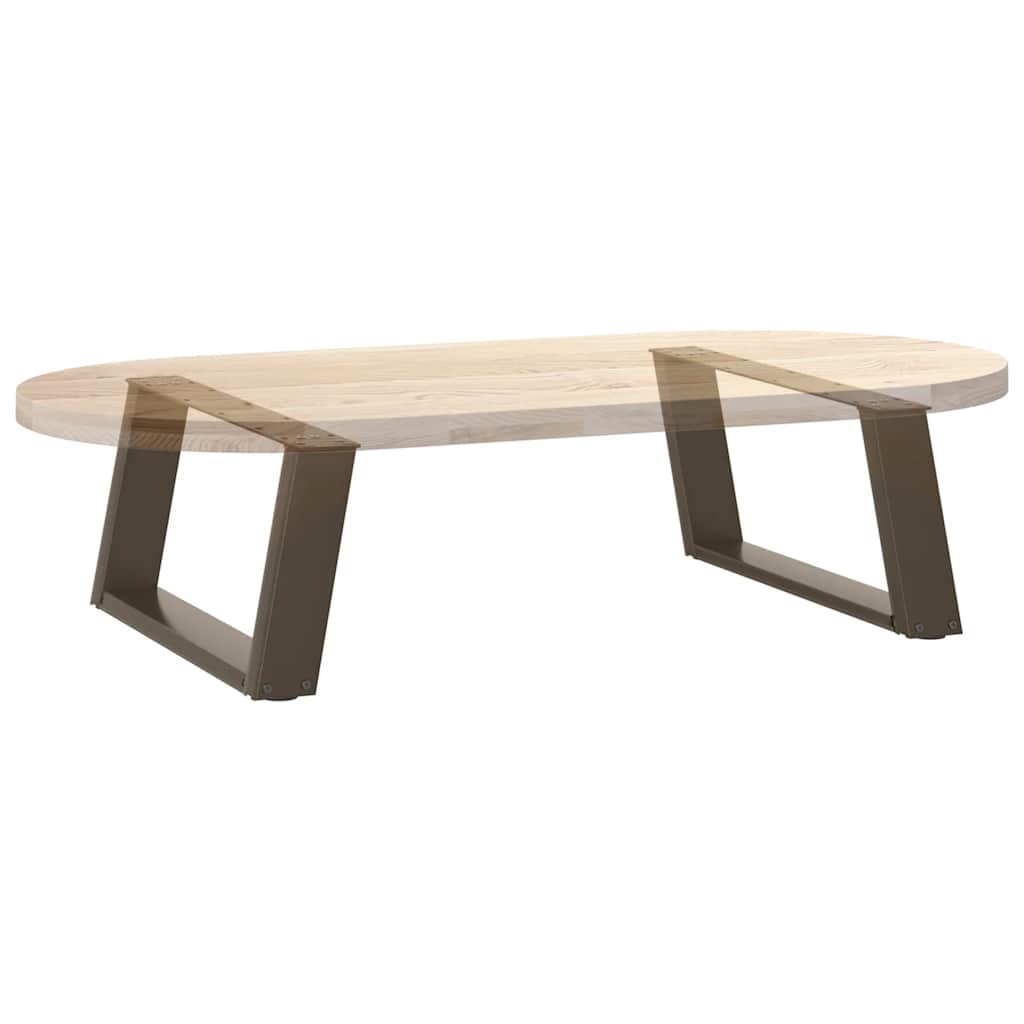 Pieds de table basse en U, 2 pièces, acier naturel, 70 x (30-31) cm - XIOS