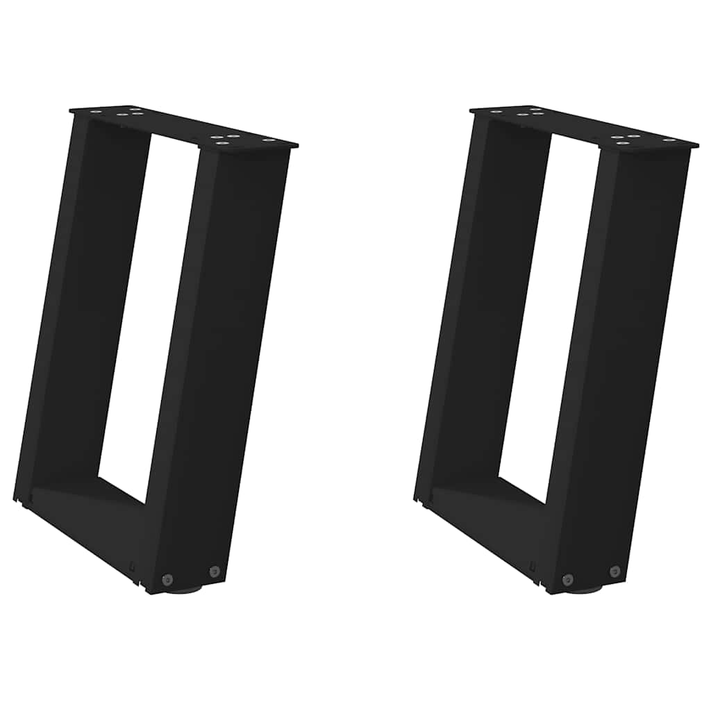 Pieds de table basse en U 2 pièces Noir 28 x (42-43) cm Acier - XIOS