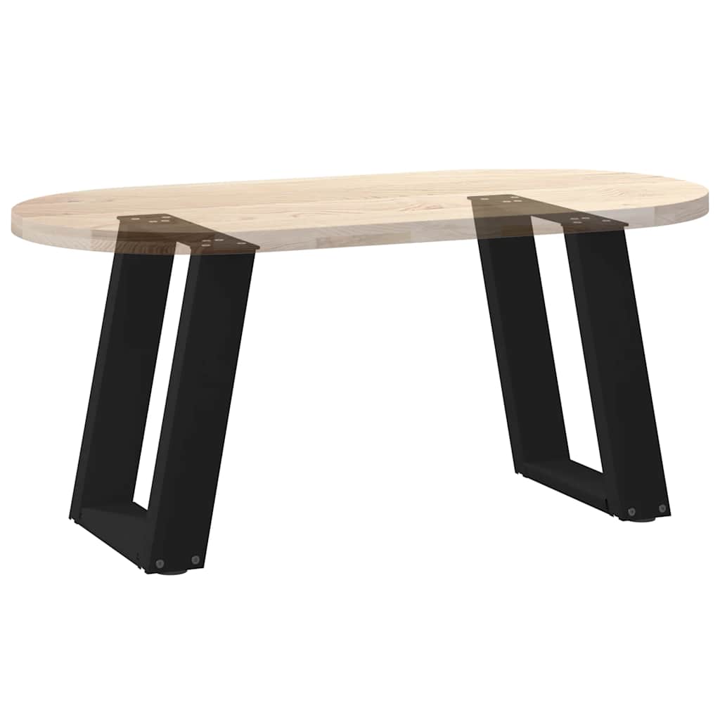 Pieds de table basse en U 2 pièces Noir 28 x (42-43) cm Acier - XIOS