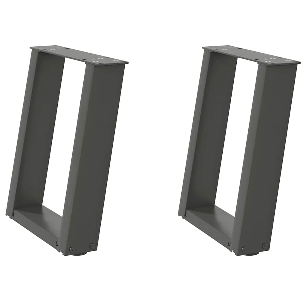 Pieds de table basse en U 2 pièces Anthracite 28 x (42-43) cm Acier - XIOS