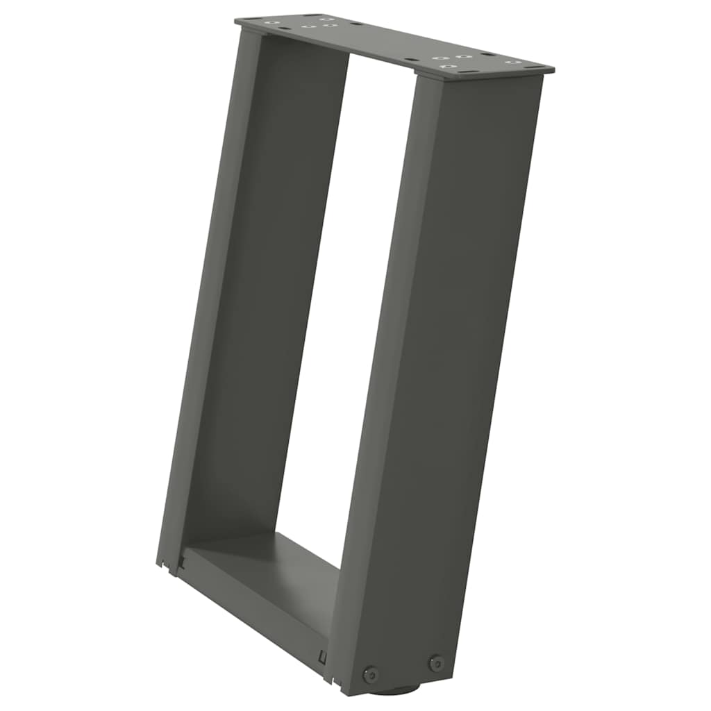 Pieds de table basse en U 2 pièces Anthracite 28 x (42-43) cm Acier - XIOS