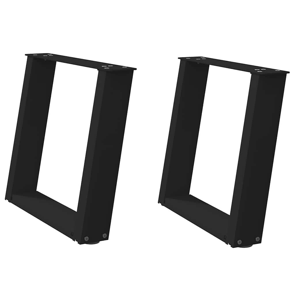 Pieds de table basse en U, 2 pièces, noir, 50 x (42-43) cm, acier - XIOS