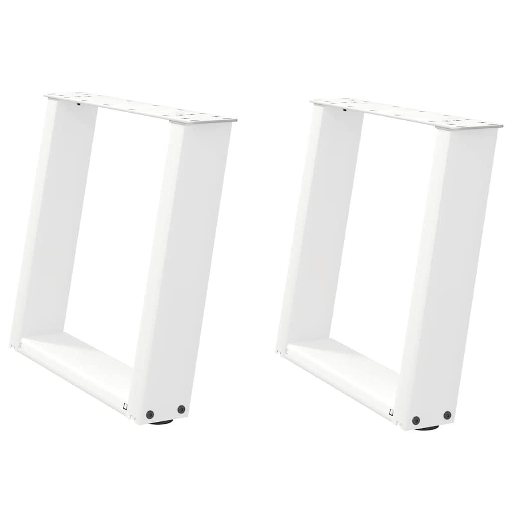 Pieds de table basse forme de U 2 pcs blanc 50x(42-43) cm acier Pieds de table vidaXL
