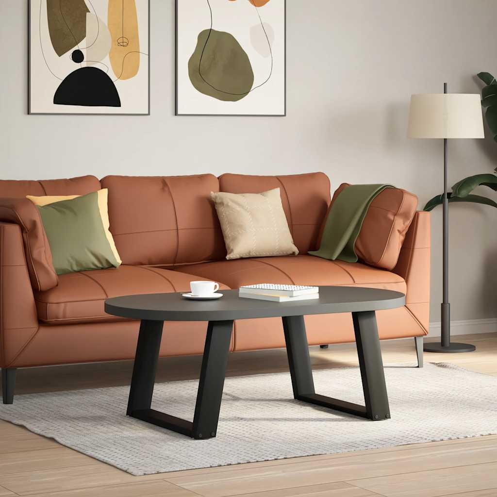 Pieds de table basse en U, 2 pièces, noir, 60 x (42-43) cm, acier - XIOS