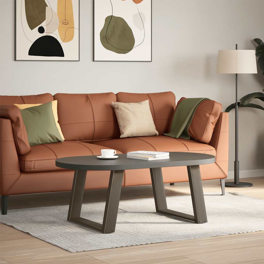 Pieds de table basse en U, 2 pièces, acier naturel, 60 x (42-43) cm - XIOS