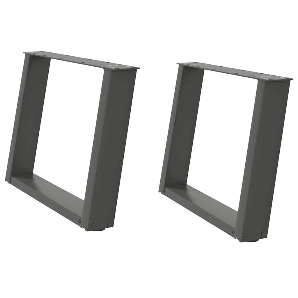 Pieds de table basse en U 2 pièces Anthracite 70 x (42-43) cm Acier - XIOS
