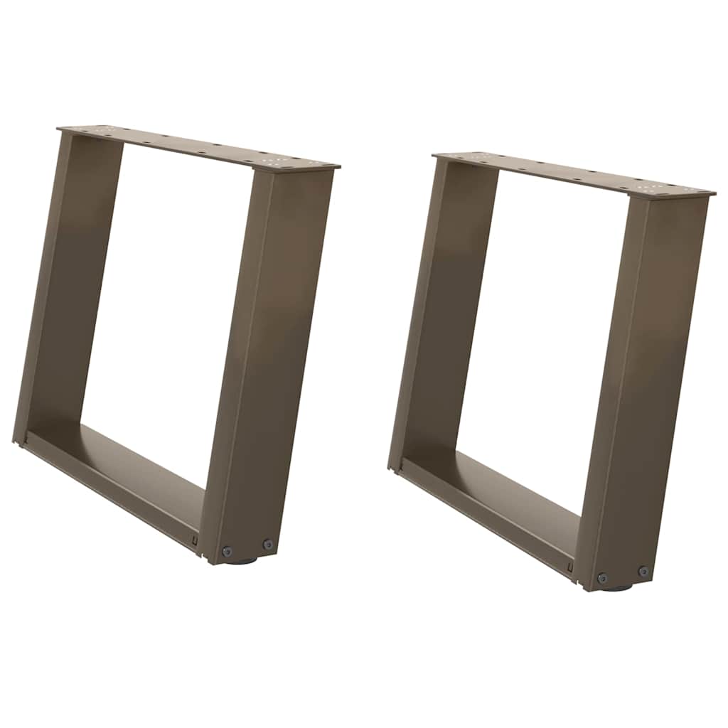 Pieds de table basse en U, 2 pièces, acier naturel, 70 x (42-43) cm - XIOS