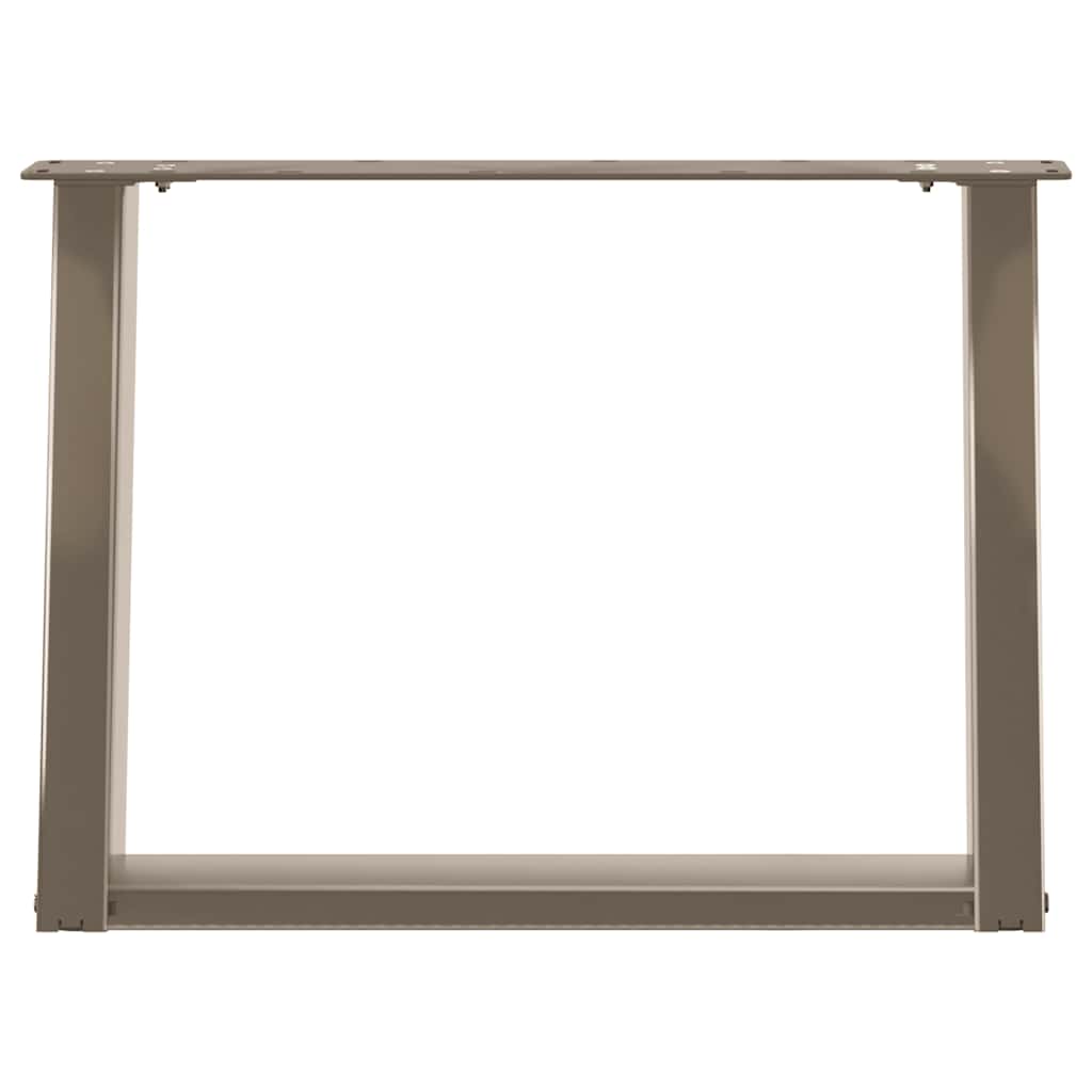 Pieds de table basse en U, 2 pièces, acier naturel, 70 x (42-43) cm - XIOS