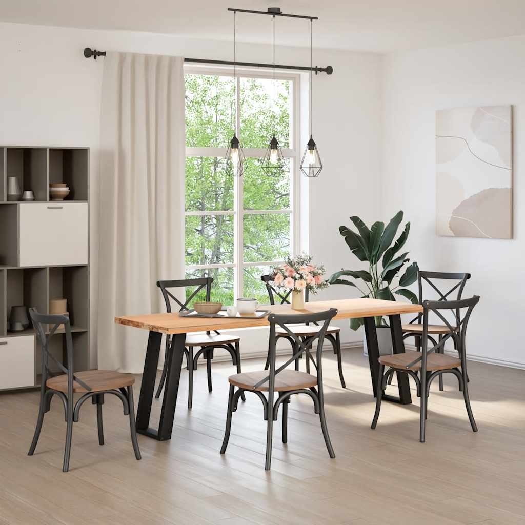 Pieds de table console en U, 2 pièces, noir, 28 x (72-73) cm, acier - XIOS