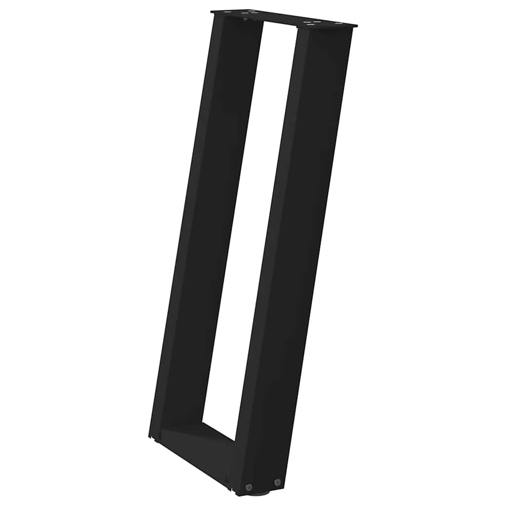 Pieds de table console en U, 2 pièces, noir, 28 x (72-73) cm, acier - XIOS