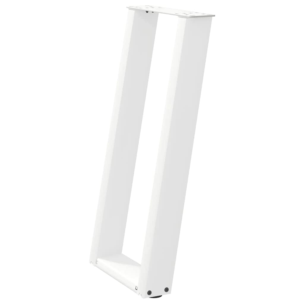 Pieds de table console en U, 2 pièces, blanc, 28 x (72-73) cm, acier - XIOS